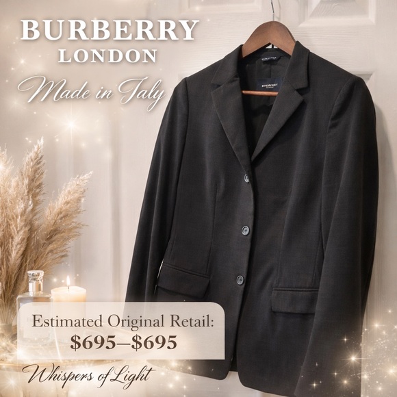 Burberry London Women’s Made in Italy Wool Blend Blazer IT 42/US Size 6-8 - Picture 7 of 11